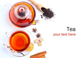 Tea Black isolated white background
