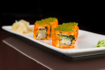 Sushi set with salmon