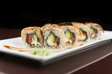 Sushi set with salmon