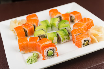 Sushi set with salmon