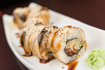 Sushi set with salmon