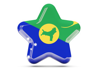 Star icon with flag of christmas island