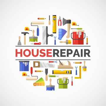 Building and house repair tools.
