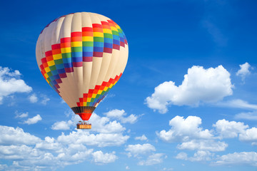 Hot-air balloon and blue sky.