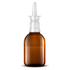 Vector Blank Glass Medical Bottle. Isolated on White Background