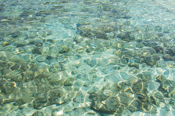 Naklejka na ściany i meble Crystal clear water of the tropical sea