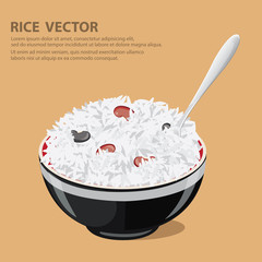 rice with spoon.