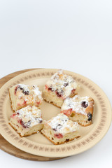 Cherry pastries served on the plate