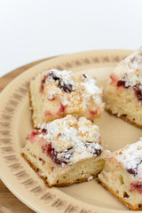 Cherry pastries served on the plate