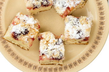 Cherry pastries served on the plate