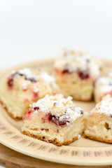 Cherry pastries served on the plate