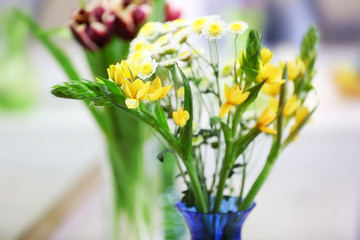 Bouquets of fresh flowers, close up