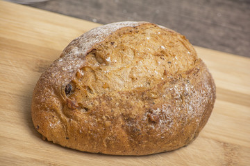 wheat flour with a fresh  hot bread  