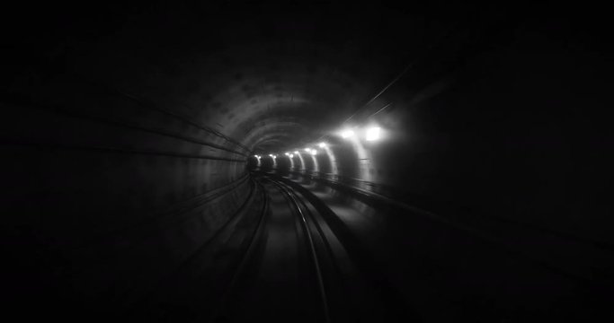 Bad transmission from tunnel teleportation time machine - concept of running away from, hiding, escaping with high speed
