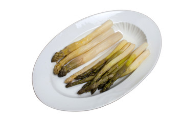 Présentation plat d'asperges