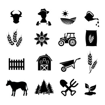 Farm icon set vector