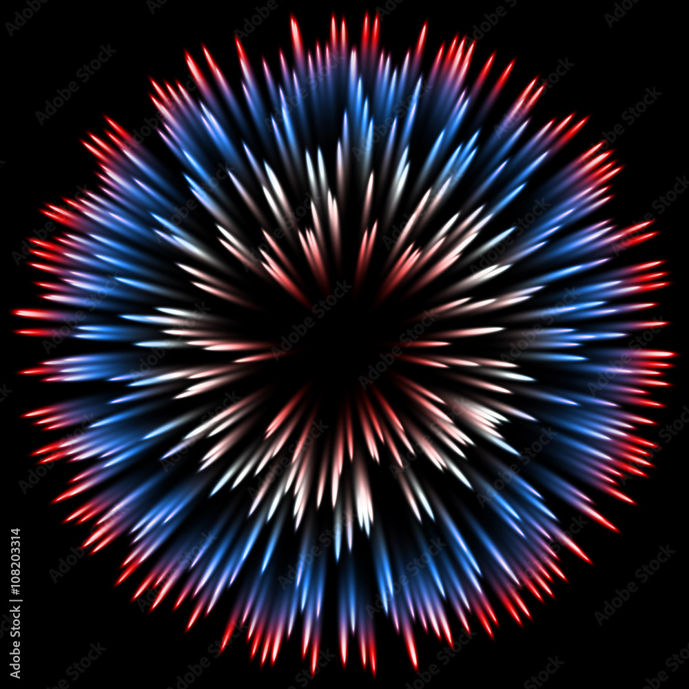 Poster Abstract color design with a burst. vector