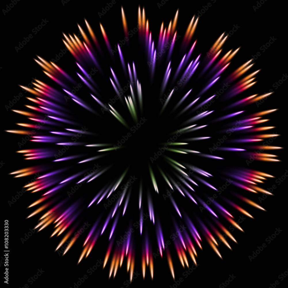 Poster Abstract color design with a burst. vector