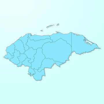 Honduras blue map on degraded background vector