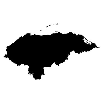 Honduras black map on white background vector