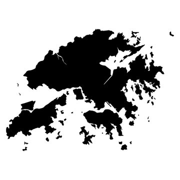 Hong Kong black map on white background vector