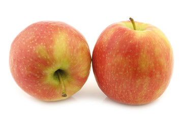 fresh sweet small apples on a white background