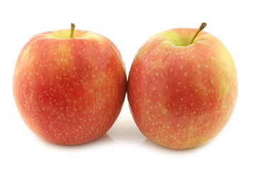 fresh sweet small apples on a white background