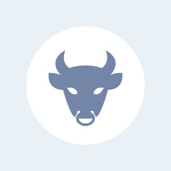 bull head isolated icon, vector illustration