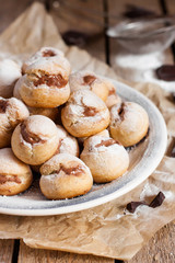 profiteroles with chocolate cream