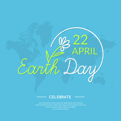 Linear Logo Earth Day.