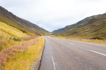 Scottish road trough countryside