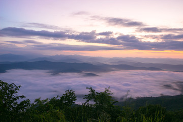 Sea of mist, view point in Thailand