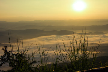 Sea of mist, view point in Thailand