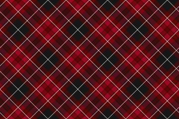 Pride of wales fabric diagonal textures red tartan seamless hori