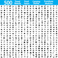 Set of five hundred universal icons