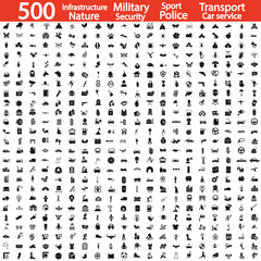 Set of five hundred universal icons