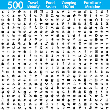 Set of five hundred universal icons