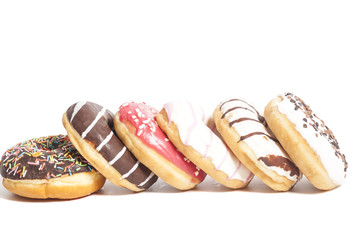 Assorted Donuts isolated on a white background