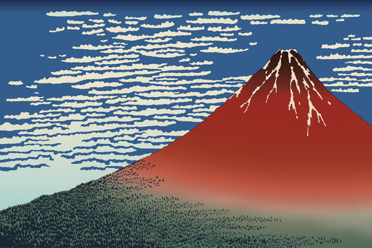 アトリエ富士吉田から金の赤富士○がんどうあつし絵画油絵F6号