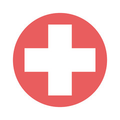 Obraz premium Cross in red circle