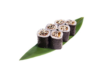 sushi , roll, Japanese seafood sushi , roll on a white backgroun