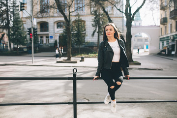 Youth and fashionable couple on the streets.