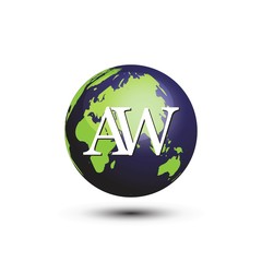 innitial letter globe logo vector