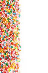 Sugar sprinkle dots, decoration for cake and bekery, a lot of sprinkles as a background