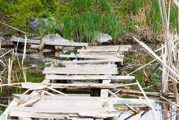 Laying on the river.