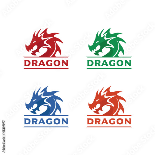 dragon head logo template dragon brand identity dragon logo vector