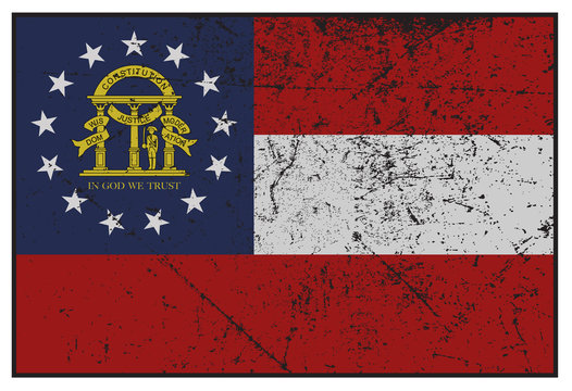 Georgia State Flag Grunged