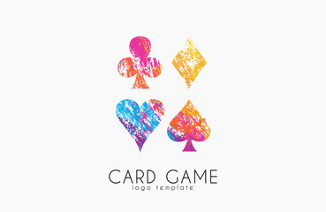 Playing cards symbols. Card game logo. Casino logo