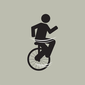 Unicycle Graphic Sign Vector Illustration.
