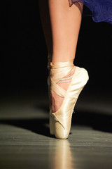 Ballet shoes on the theater stage of RCK Raciborz Polska